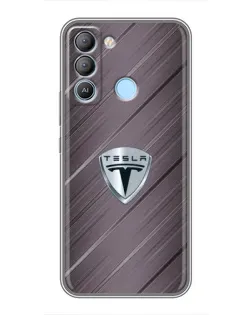 Чехол для TECNO Pop 5 LTE с картинкой «Металлическая текстура Tesla»