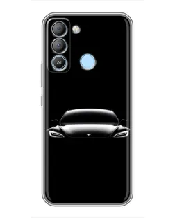 Чехол для TECNO Pop 5 LTE с картинкой «Фары Tesla Night»