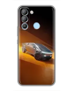 Чехол для TECNO Pop 5 LTE с картинкой «Cybertruck в пустыне»