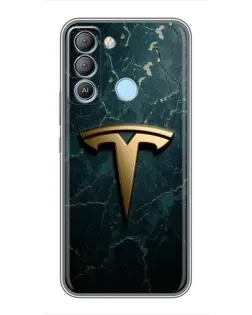 Чехол для TECNO Pop 5 LTE с картинкой «Мраморная Tesla Gold»