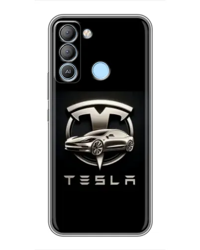 Чехол для TECNO Pop 5 LTE с картинкой «Tesla — серебристое авто» Чехол для TECNO Pop 5 LTE с картинкой «Tesla — серебристое авто»