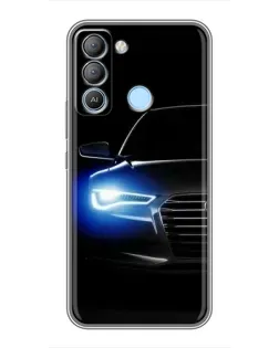 Чохол для TECNO Pop 5 LTE з картинкою «Неоновий погляд Audi»