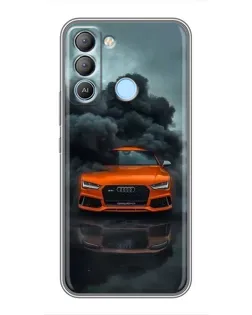 Чохол для TECNO Pop 5 LTE з картинкою «Audi у хмарах диму»