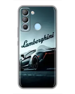 Чехол для TECNO Pop 5 LTE с картинкой «Классическая надпись Lamborghini»