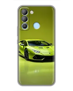 Чехол для TECNO Pop 5 LTE с картинкой «Салатовый Lamborghini Huracan»