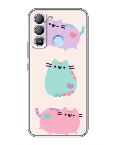 Чехол для TECNO Pop 5 LTE с картинкой «Pusheen трио» Чехол для TECNO Pop 5 LTE с картинкой «Pusheen трио»