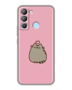 Чехол для TECNO Pop 5 LTE с картинкой «Pusheen сердце»