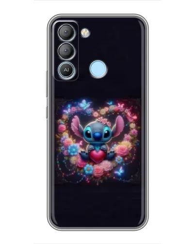 Чохол для TECNO Pop 5 LTE з картинкою «Stitch у квітах» Чохол для TECNO Pop 5 LTE з картинкою «Stitch у квітах»