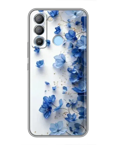 Чохол для TECNO Pop 5 LTE з картинкою «Блакитний квітковий каскад»