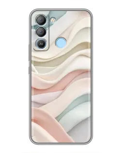 Чехол для TECNO Pop 5 LTE с картинкой «Пастельные нежные волны»