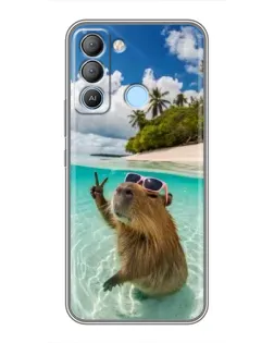 Чехол для TECNO Pop 5 LTE с картинкой «Капибара на море»