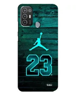Чехол для TECNO Pop 6 Pro (BE8) с картинкой «Jordan Cyan 23»