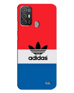 Чехол для TECNO Pop 6 Pro (BE8) с картинкой «Ретро блоки Adidas»