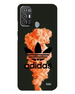 Чехол для TECNO Pop 6 Pro (BE8) с картинкой «Оранжевый дым Adidas»