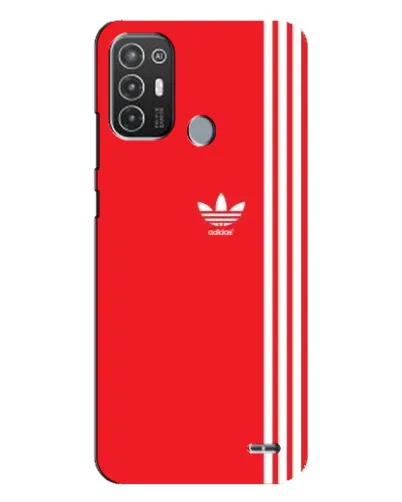 Чехол для TECNO Pop 6 Pro (BE8) с картинкой «Красный минимализм Adidas»