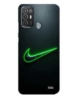 Чехол для TECNO Pop 6 Pro (BE8) с картинкой «Неоновый контур Nike»