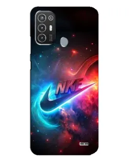 Чехол для TECNO Pop 6 Pro (BE8) с картинкой «Огненный логотип Nike»
