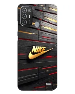 Чехол для TECNO Pop 6 Pro (BE8) с картинкой «Золотой Nike на металле»