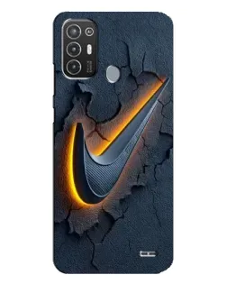 Чехол для TECNO Pop 6 Pro (BE8) с картинкой «Объемный логотип Найк»