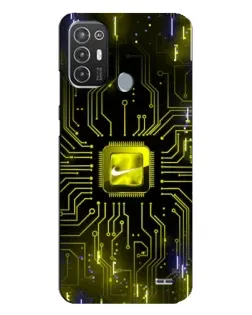 Чехол для TECNO Pop 6 Pro (BE8) с картинкой «Nike — золотая искра»