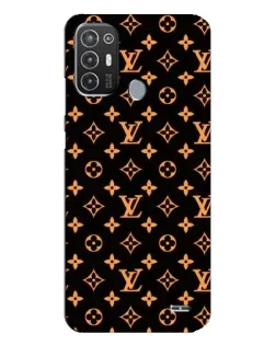Чехол для TECNO Pop 6 Pro (BE8) с картинкой «Золотая монограмма LV»