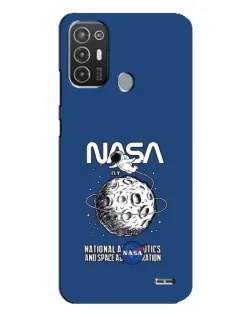 Чехол для TECNO Pop 6 Pro (BE8) с картинкой «NASA — лунная миссия»