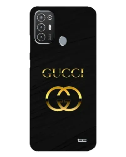 Чехол для TECNO Pop 6 Pro (BE8) с картинкой «Золотой логотип Gucci»