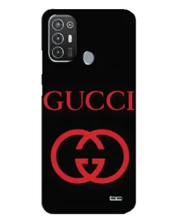 Чехол для TECNO Pop 6 Pro (BE8) с картинкой «Gucci — красный логотип»