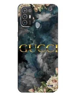 Чехол для TECNO Pop 6 Pro (BE8) с картинкой «Абстрактные цветы Gucci»