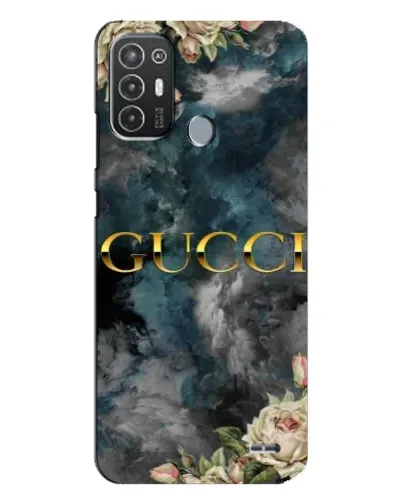 Чехол для TECNO Pop 6 Pro (BE8) с картинкой «Абстрактные цветы Gucci»