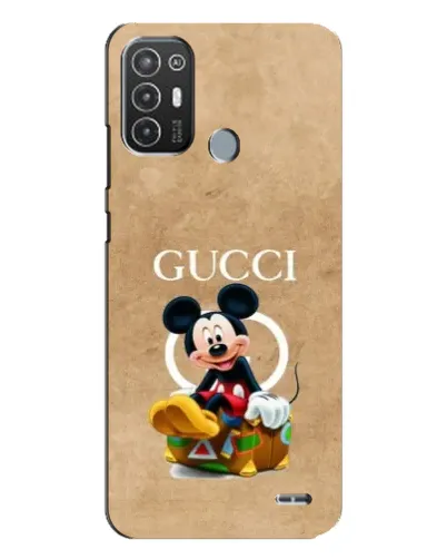 Чехол для TECNO Pop 6 Pro (BE8) с картинкой «Микки Маус Gucci — крафт»