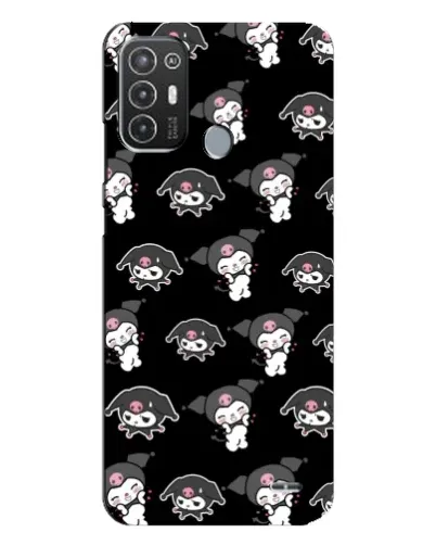 Чехол для TECNO Pop 6 Pro (BE8) с картинкой «Черный паттерн Kuromi»