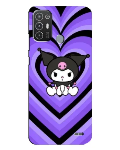 Чехол для TECNO Pop 6 Pro (BE8) с картинкой «Kuromi и фиолетовые сердца»