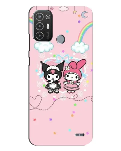 Чехол для TECNO Pop 6 Pro (BE8) с картинкой «My Melody и Kuromi»