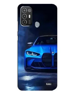 Чехол для TECNO Pop 6 Pro (BE8) с картинкой «Голубая BMW M4»