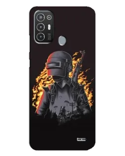 Чехол для TECNO Pop 6 Pro (BE8) с картинкой «PUBG — огненный силуэт»