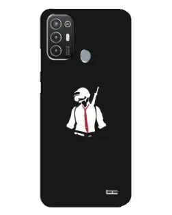 Чехол для TECNO Pop 6 Pro (BE8) с картинкой «PUBG — силуэт воина»