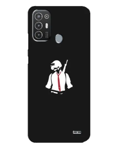 Чехол для TECNO Pop 6 Pro (BE8) с картинкой «PUBG — силуэт воина»