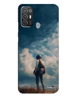 Чехол для TECNO Pop 6 Pro (BE8) с картинкой «Герой PUBG на скале»