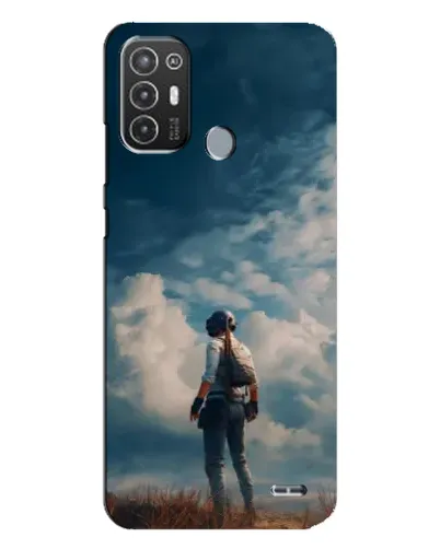 Чехол для TECNO Pop 6 Pro (BE8) с картинкой «Герой PUBG на скале»