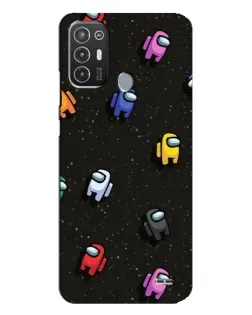 Чехол для TECNO Pop 6 Pro (BE8) с картинкой «Космический паттерн Among Us»