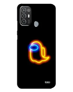 Чехол для TECNO Pop 6 Pro (BE8) с картинкой «Among Us неоновое сияние»