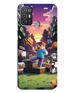 Чехол для TECNO Pop 6 Pro (BE8) с картинкой «Стив на ферме»