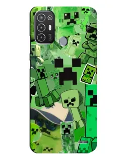 Чехол для TECNO Pop 6 Pro (BE8) с картинкой «Криперы Minecraft»