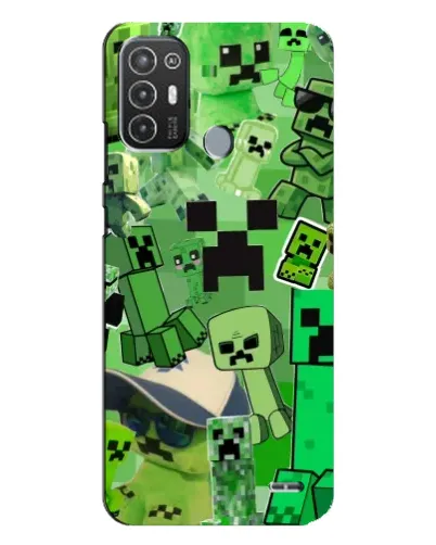 Чехол для TECNO Pop 6 Pro (BE8) с картинкой «Криперы Minecraft»