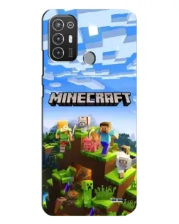 Чехол для TECNO Pop 6 Pro (BE8) с картинкой «Minecraft классический мир»