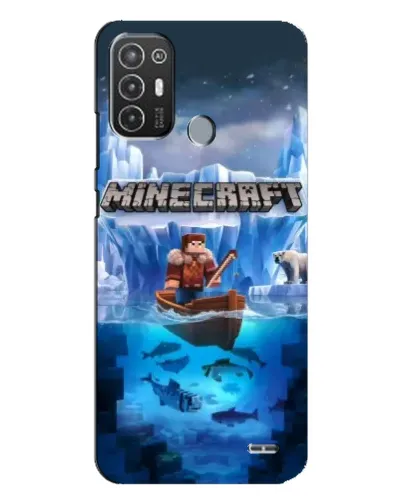Чехол для TECNO Pop 6 Pro (BE8) с картинкой «Minecraft ледяной мир»