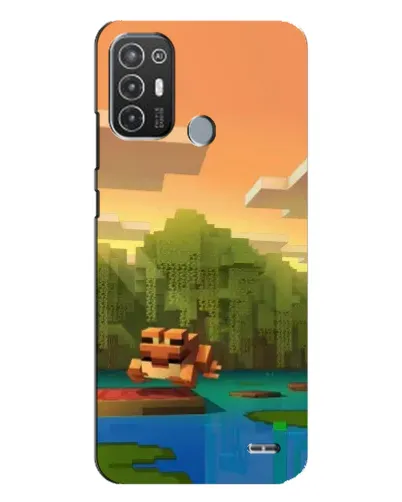 Чехол для TECNO Pop 6 Pro (BE8) с картинкой «Майнкрафт закат солнца»