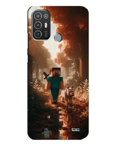 Чехол для TECNO Pop 6 Pro (BE8) с картинкой «Стив в лесу»