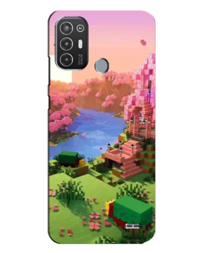 Чехол для TECNO Pop 6 Pro (BE8) с картинкой «Розовое дерево Minecraft»